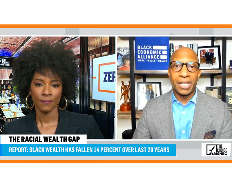 David Clunie on Peacock With Zerlina Maxwell Discussing the Economic Impact of Closing the Racial Wealth Gap